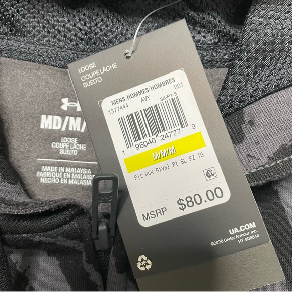 New Under Armour Project Rock Rival Fleece Sleeveless Printed Full-Zip Size Med - Picture 5 of 8